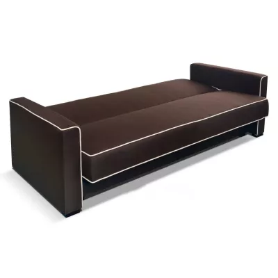 Schlafsofa SALOMENA – dunkelbraun/beige