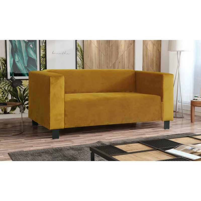 Zweisitzer-Sofa BISERKA - gelb/schwarz
