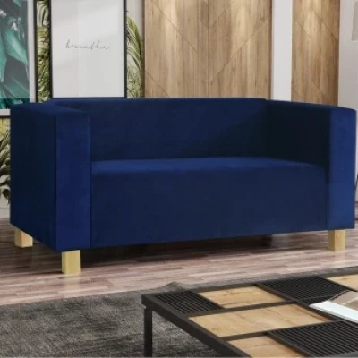 Zweisitzer-Sofa BISERKA - blau / Kiefer