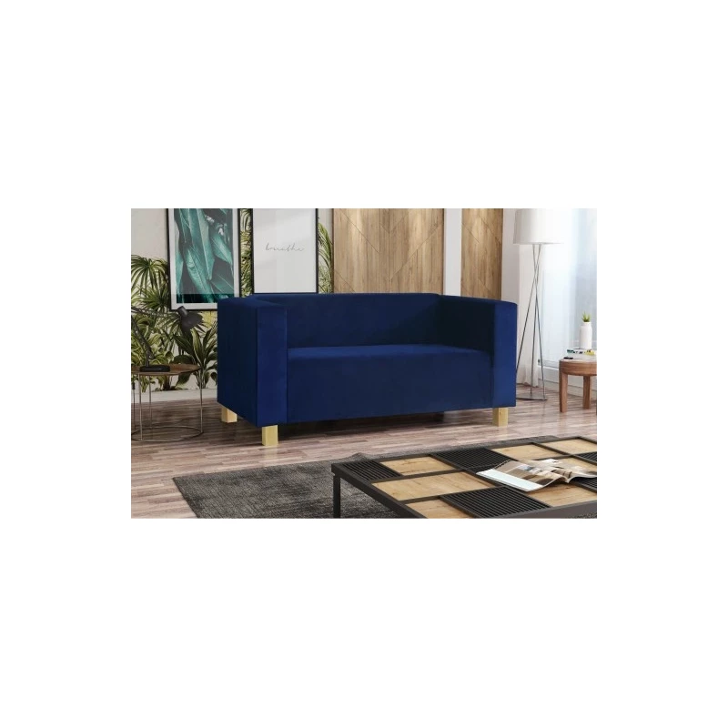Zweisitzer-Sofa BISERKA - blau / Kiefer