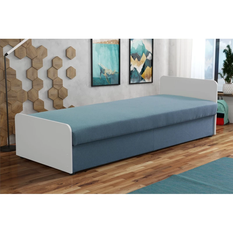 Kinder-Einzelbett 80x200 JANNA - blau/weiß