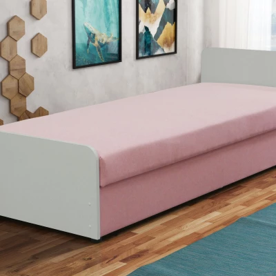 Kinder-Einzelbett 80x200 JANNA - rosa/weiß