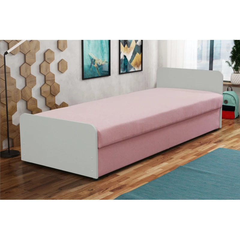 Kinder-Einzelbett 80x200 JANNA - rosa/weiß
