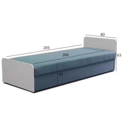 Kinder-Einzelbett 80x200 JANNA - rosa/weiß