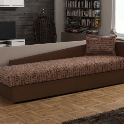 Tagesbett 80x200 RUOXI mit Stauraum - dunkelbraun / braun