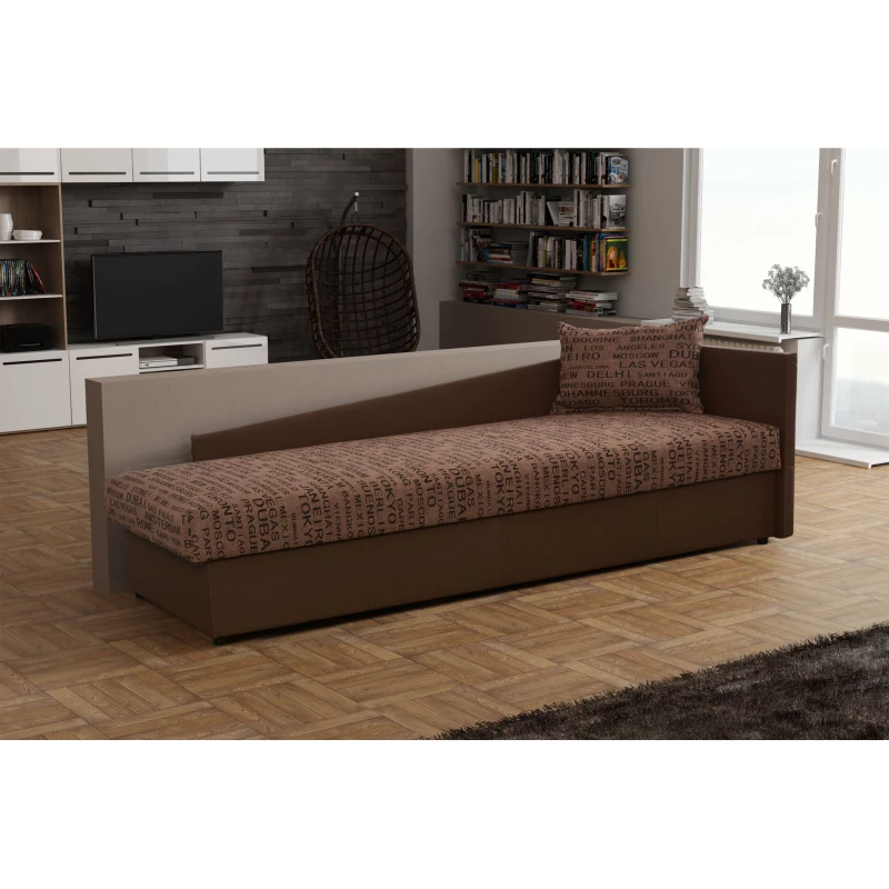 Tagesbett 80x200 RUOXI mit Stauraum - dunkelbraun / braun