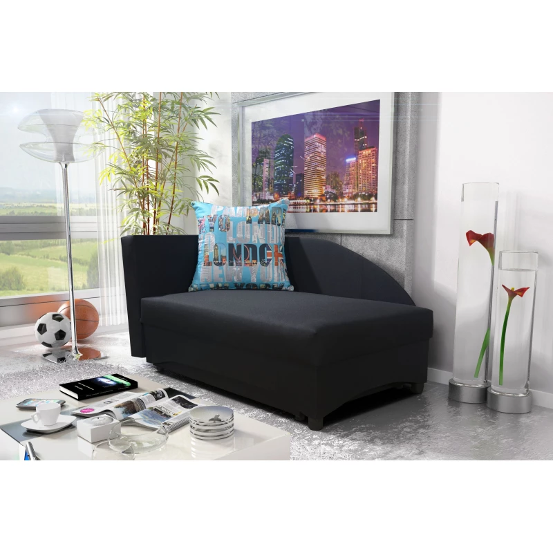 Kinder-Tagesbett 80x200 BENIGNA - schwarz/blau, links