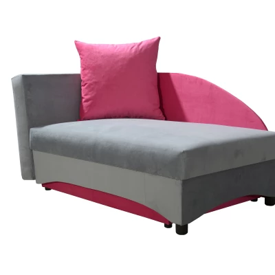 Kinder-Tagesbett 80x200 BENIGNA - grau/rosa, links