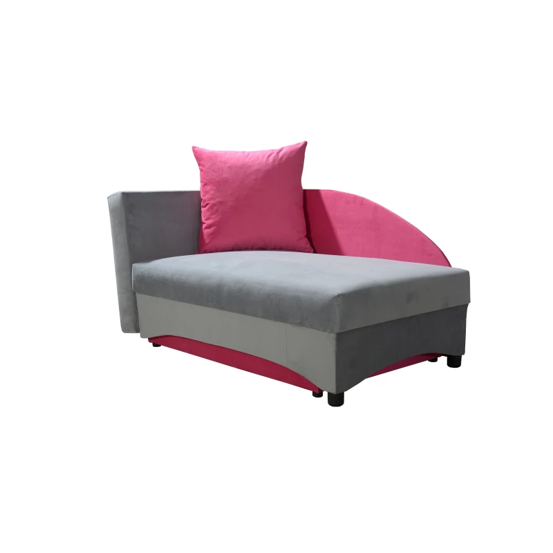 Kinder-Tagesbett 80x200 BENIGNA - grau/rosa, links