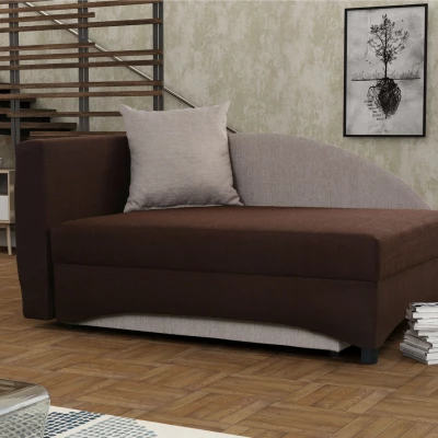 Kinder-Tagesbett 80x200 BENIGNA - dunkelbraun/beige, links