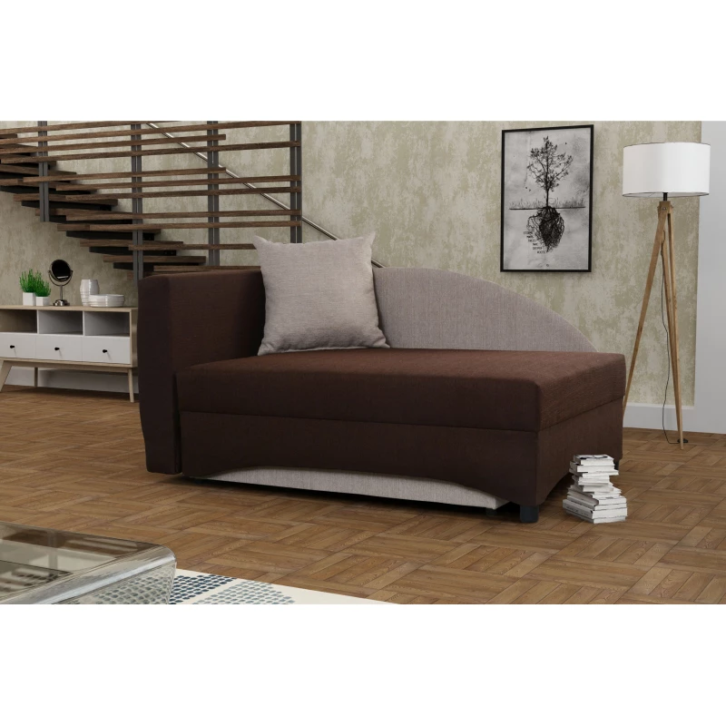 Kinder-Tagesbett 80x200 BENIGNA - dunkelbraun/beige, links