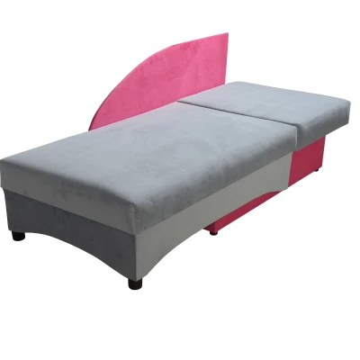 Kinder-Tagesbett 80x200 BENIGNA - grau/rosa, rechts