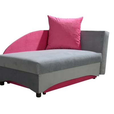 Kinder-Tagesbett 80x200 BENIGNA - grau/rosa, rechts