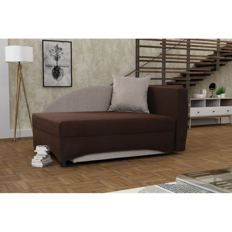 Kinder-Tagesbett 80x200 BENIGNA - dunkelbraun/beige, rechts