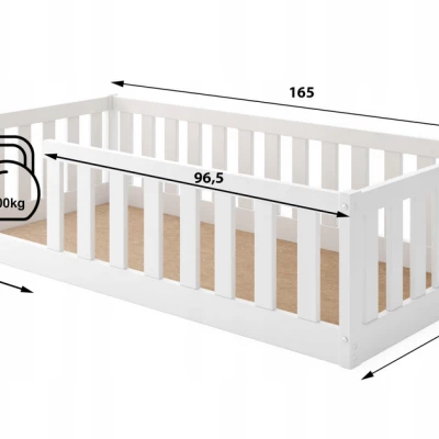 Kinderbett 80x160 SELENE mit Rausfallschutz - weiß