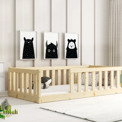 Kinderbett 80x160 SELENE mit Rausfallschutz - Kiefer