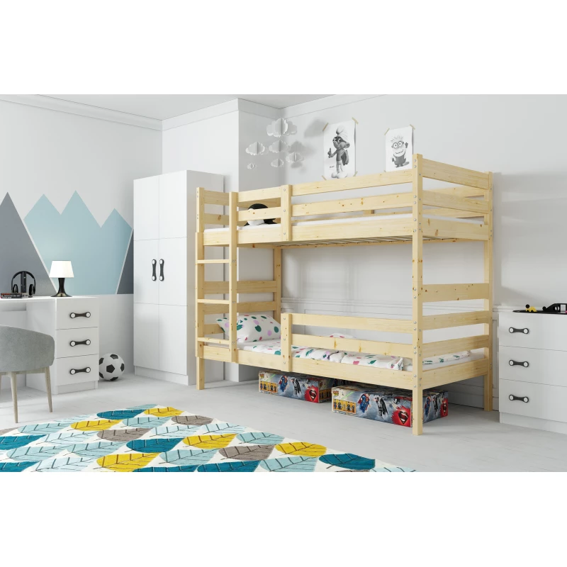 Kinder-Etagenbett 90x190 MELANIE mit Matratze - Kiefer