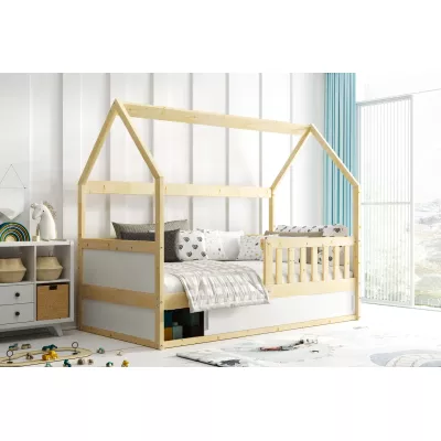 Kinderbett Haus 80x160 AGAPI mit Matratze - Kiefer
