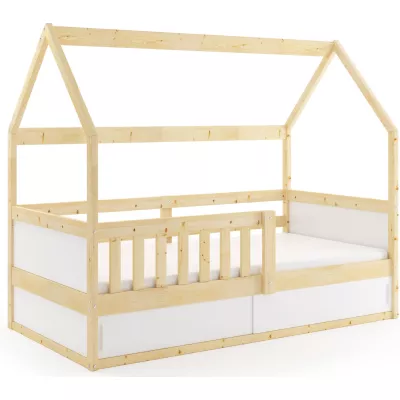 Kinderbett Haus 80x160 AGAPI mit Matratze - Kiefer