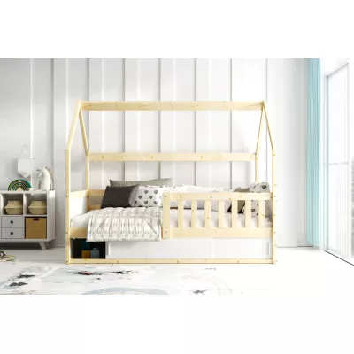 Kinderbett Haus 80x160 AGAPI mit Matratze - Kiefer