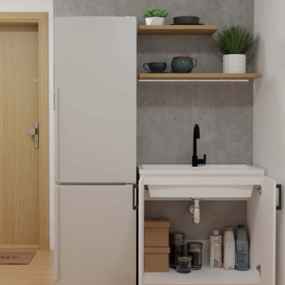 Unterer Küchenschrank unter der Spüle 80 cm KAINA - weiß