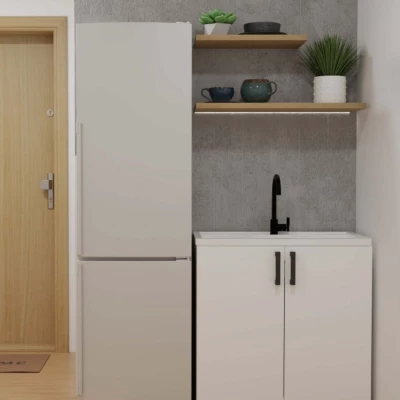 Unterer Küchenschrank unter der Spüle 80 cm KAINA - weiß