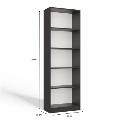 Schmales Bücherregal RAUNO – 60 cm, anthrazit