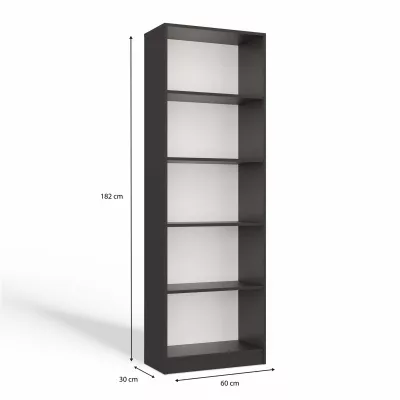 Schmales Bücherregal RAUNO – 60 cm, anthrazit