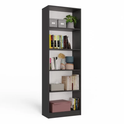 Schmales Bücherregal RAUNO – 60 cm, anthrazit