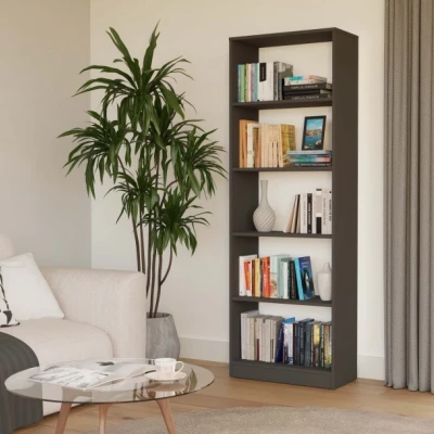 Schmales Bücherregal RAUNO – 60 cm, anthrazit