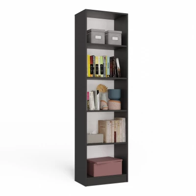 Schmales Bücherregal RAUNO - 50 cm, anthrazit