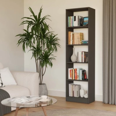 Schmales Bücherregal RAUNO - 50 cm, anthrazit
