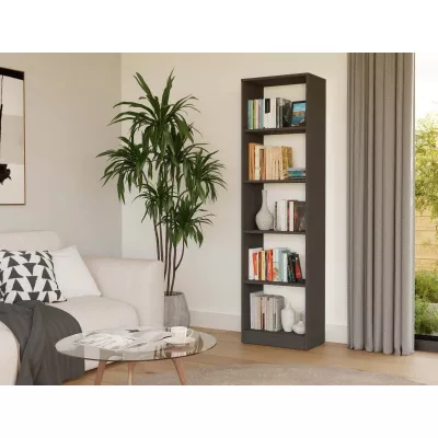 Schmales Bücherregal RAUNO - 50 cm, anthrazit