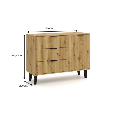 SITIVE SLIM kombinierte Kommode - Artisan Eiche / Schwarz