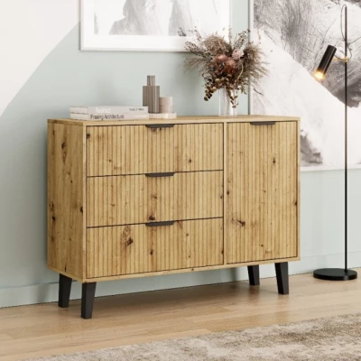SITIVE SLIM kombinierte Kommode - Artisan Eiche / Schwarz