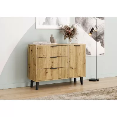 SITIVE SLIM kombinierte Kommode - Artisan Eiche / Schwarz