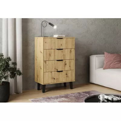 Kommode SITIVE SLIM - Artisan Eiche / Schwarz
