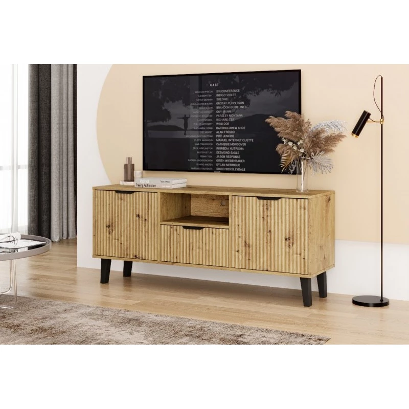 TV-Ständer SITIVE SLIM - Artisan-Eiche / Schwarz