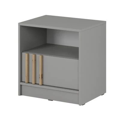 MARFA Nachttisch - grau / Artisan Eiche