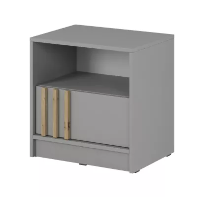 MARFA Nachttisch - grau / Artisan Eiche