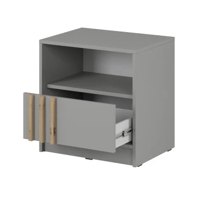 MARFA Nachttisch - grau / Artisan Eiche