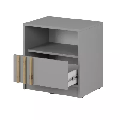 MARFA Nachttisch - grau / Artisan Eiche