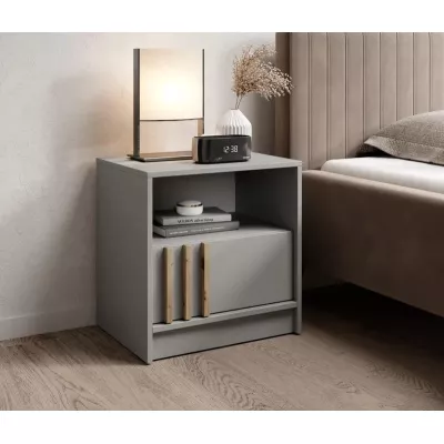MARFA Nachttisch - grau / Artisan Eiche