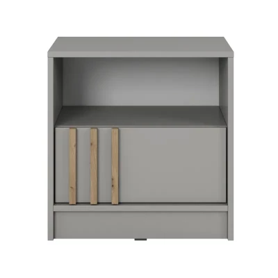 MARFA Nachttisch - grau / Artisan Eiche