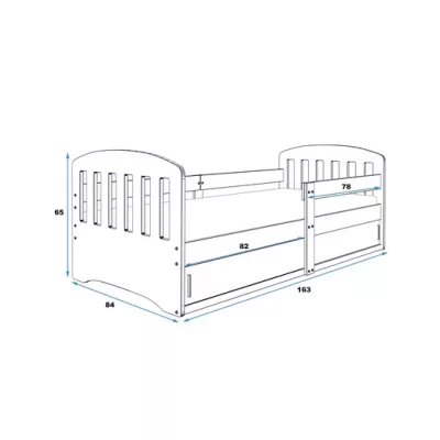 Kinderbett 80x160 GAVRIL mit Stauraum und Matratze - weiß