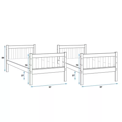 Kinder-Etagenbett 90x190 EUNIKA - Kiefer