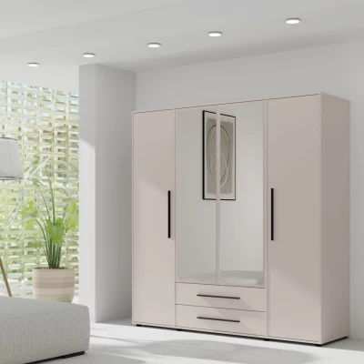 Kleiderschrank mit Spiegel 198 cm ANDELINA - Kaschmir