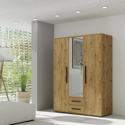 Kombinierter Kleiderschrank 150 cm ANDELINA – Eiche, handgefertigt