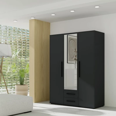 Kombinierter Kleiderschrank 150 cm ANDELINA - schwarz matt