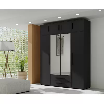 Kleiderschrankerweiterung 198 cm ANDELINA – mattschwarz